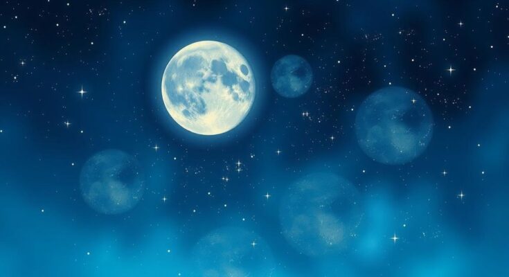 A mystical night sky with a glowing Sagittarius Moon and vibrant stars, symbolising emotional connections and love astrology.