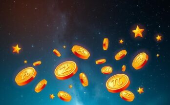A celestial background depicting zodiac signs surrounded by golden coins and shimmering stars, representing wealth attraction.