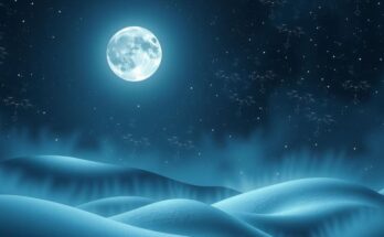 Celestial scene featuring the moon and stars, symbolising foresight and reflections of astrological insights.