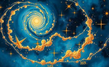 A vibrant celestial scene with stars, planets, and a subtle cosmic swirl, reflecting emotions and astrological influences.